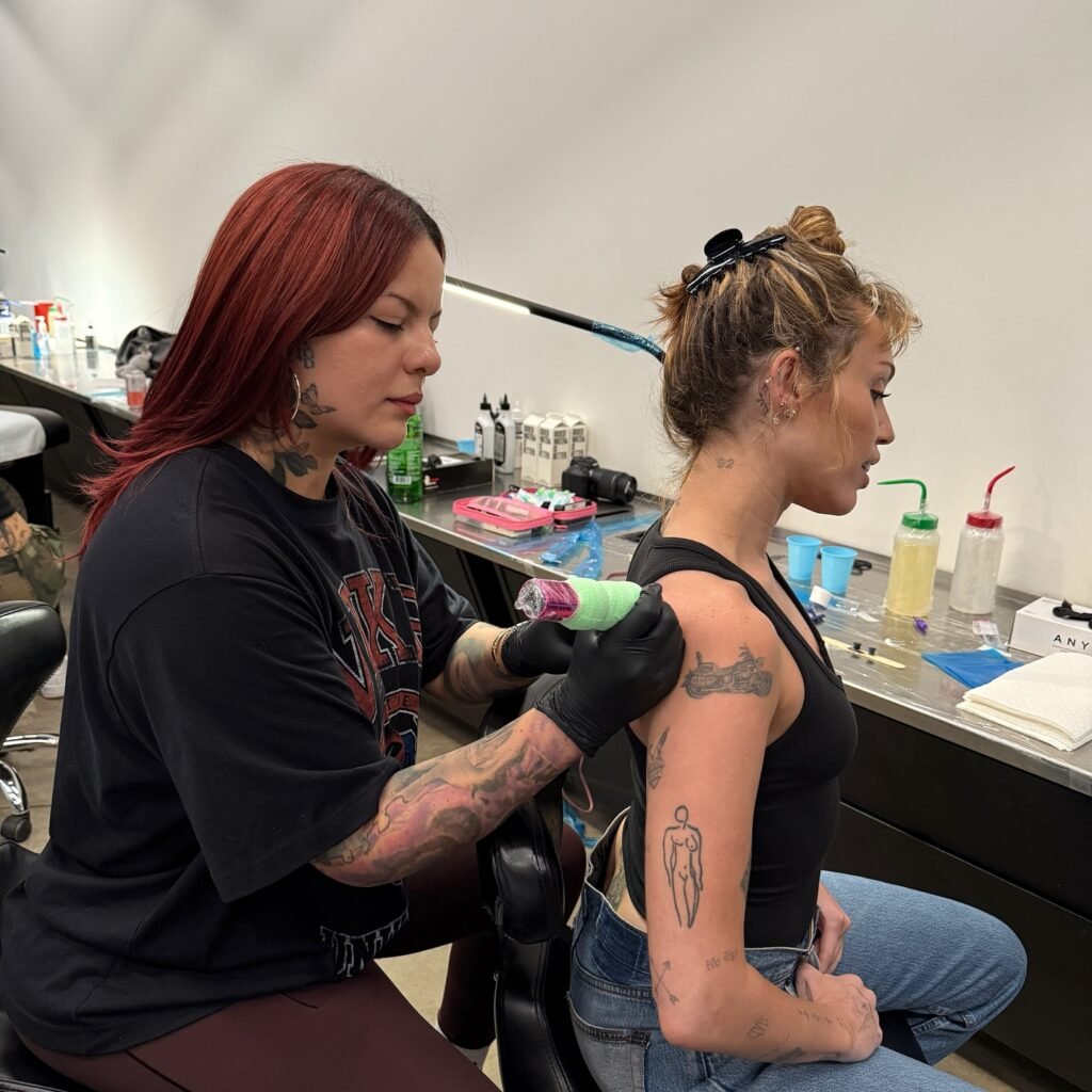 Miley Cyrus adds to her ink collection Miley cyrus adds to her ink collection